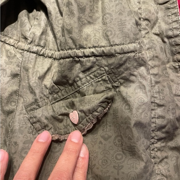 Kids Olive Green Jacket with Pink Accents - Picture 7 of 13